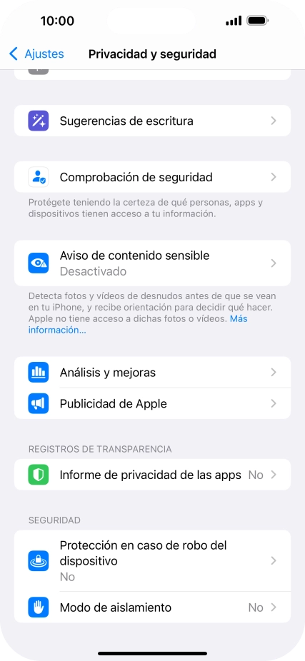 Pulsa Informe de privacidad de las apps.