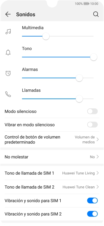 Pulsa Tono de llamada de SIM.