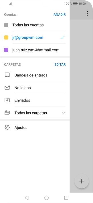 Pulsa la cuenta de correo electrónico deseada.