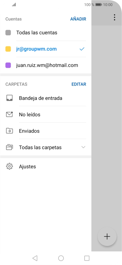 Pulsa la cuenta de correo electrónico deseada.