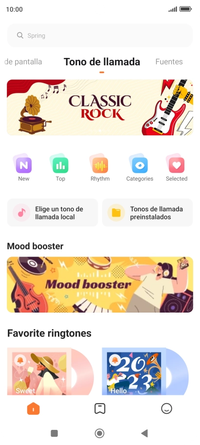 Si deseas seleccionar un timbre de llamada que no sea un timbre de llamada predeterminado, pulsa Elige un tono de llamada local y sigue las indicaciones de la pantalla para seleccionar la melodía deseada.
