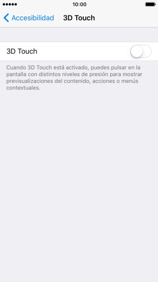 Pulsa el indicador para activar la función.