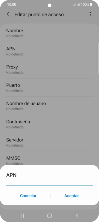 Introduce airtelwap.es y pulsa Aceptar.
