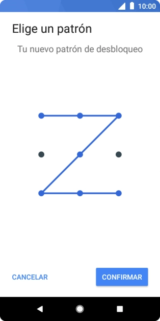 Vuelve a introducir el código de seguridad seleccionado y pulsa CONFIRMAR.