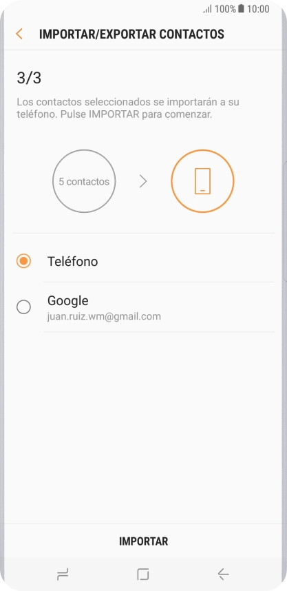 Pulsa IMPORTAR.