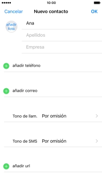 Pulsa Apellidos e introduce el apellido.