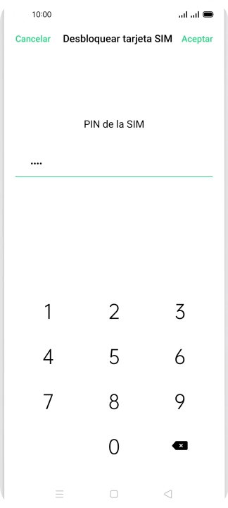 Introduce tu código PIN y pulsa Aceptar.