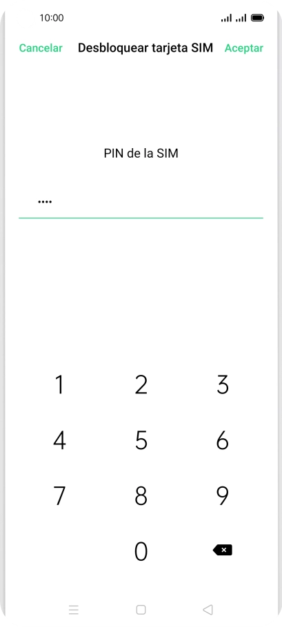 Introduce tu código PIN y pulsa Aceptar.