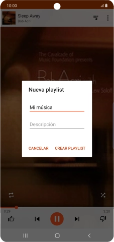 Introduce el nombre deseado de la lista de reproducción y pulsa CREAR PLAYLIST.