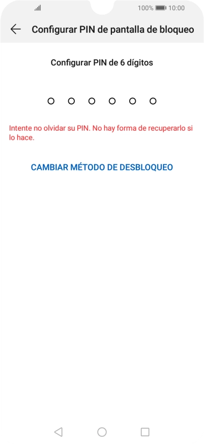 Pulsa CAMBIAR MÉTODO DE DESBLOQUEO.