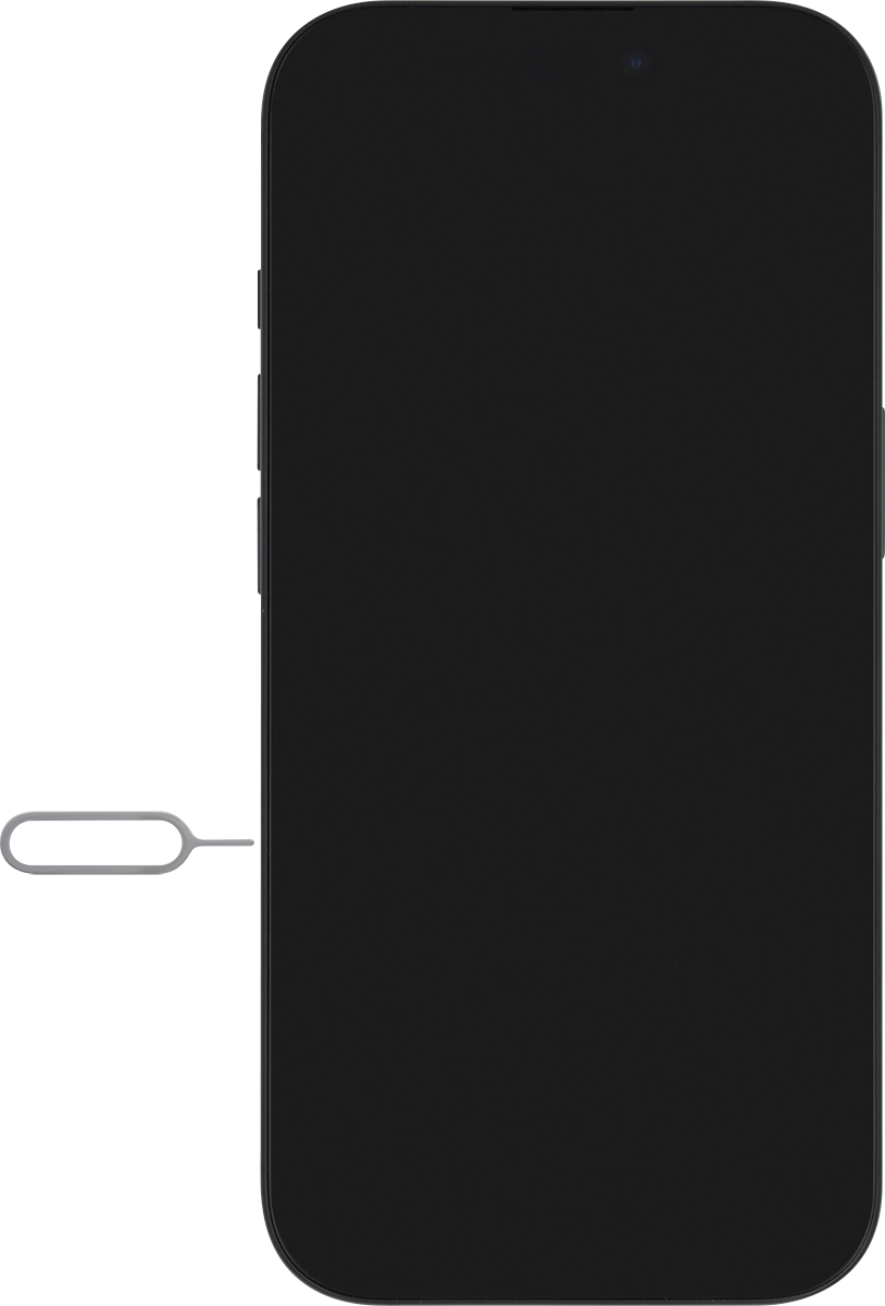 Busca la herramienta de apertura del contenedor de la tarjeta SIM.