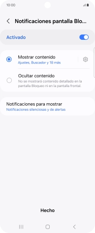 Pulsa los ajustes deseados para activarlos o desactivarlos.