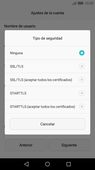 Pulsa Ninguna para desactivar la función.