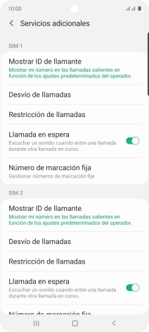 Pulsa Desvío de llamadas bajo la tarjeta SIM deseada.