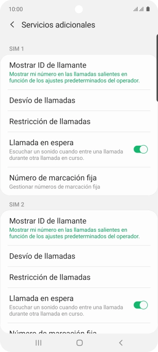 Pulsa Desvío de llamadas bajo la tarjeta SIM deseada.