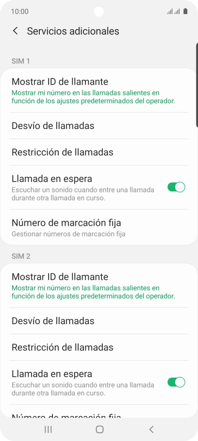 Pulsa Desvío de llamadas bajo la tarjeta SIM deseada.