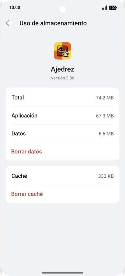 Pulsa Borrar caché.