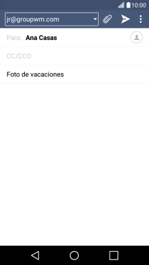 Pulsa en el campo de escritura  y escribe el texto del correo electrónico.