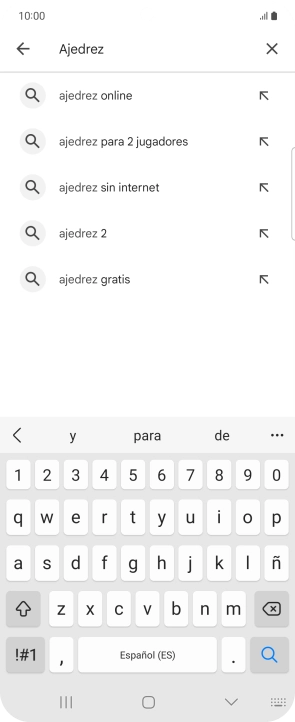Introduce el nombre del tema o de la app y pulsa el icono de búsqueda.