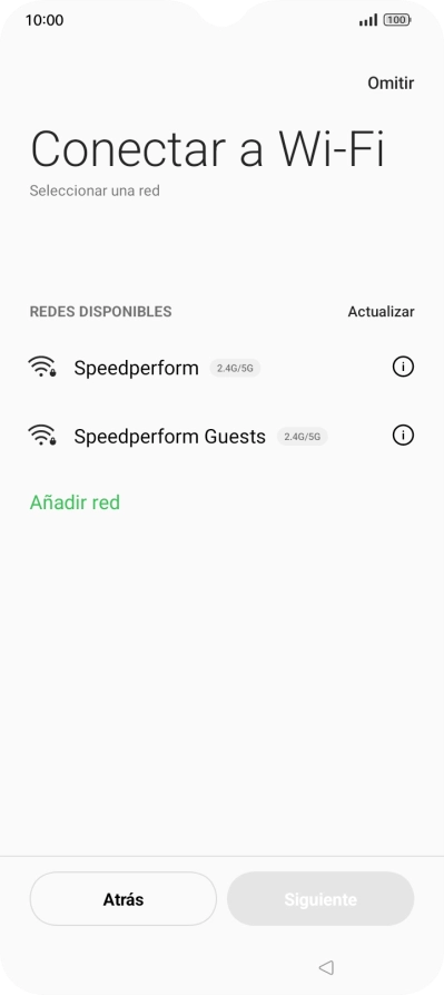 Pulsa la red deseada.