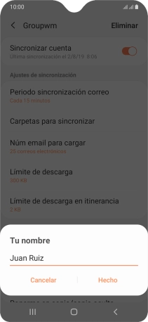 Introduce el nombre deseado y pulsa Hecho.