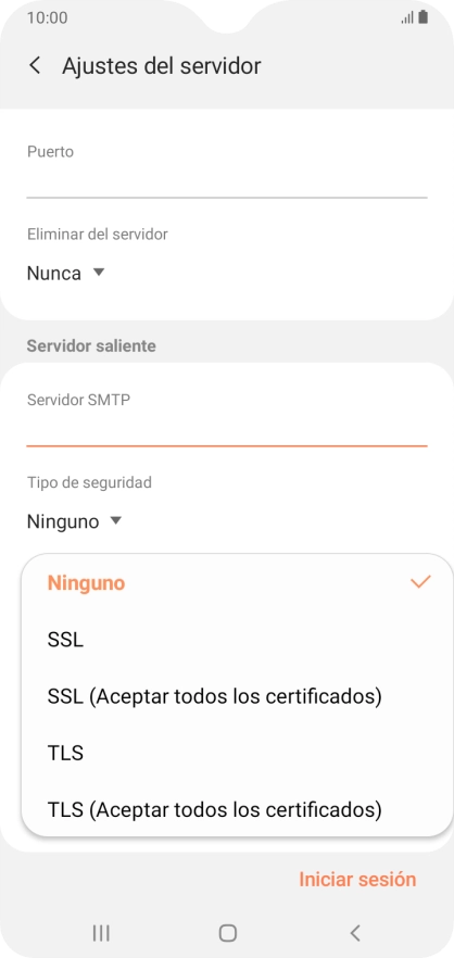 Pulsa Ninguno para desactivar la función.