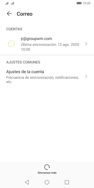 Pulsa Ajustes de la cuenta.
