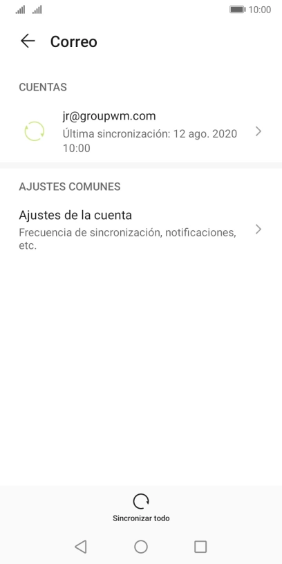 Pulsa Ajustes de la cuenta.