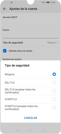 Pulsa Ninguna para desactivar la función.