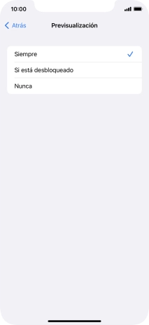 Para seleccionar la vista previa de las notificaciones en la pantalla de bloqueo, pulsa Siempre.