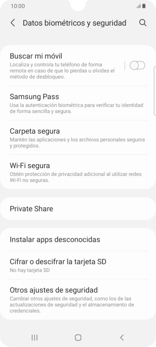 Pulsa Otros ajustes de seguridad.