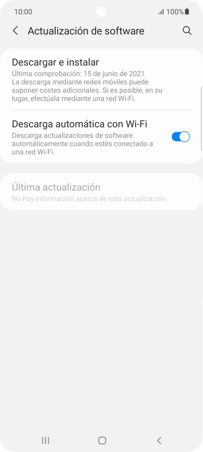 Pulsa Descargar e instalar. Si hay una versión de software nueva disponible, aparecerá ahora en la pantalla. Sigue las indicaciones de la pantalla para actualizar el software del teléfono.