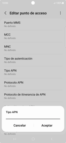 Introduce default y pulsa Aceptar.