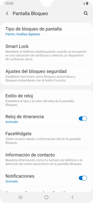 Pulsa Tipo de bloqueo de pantalla e introduce el código de seguridad actual.