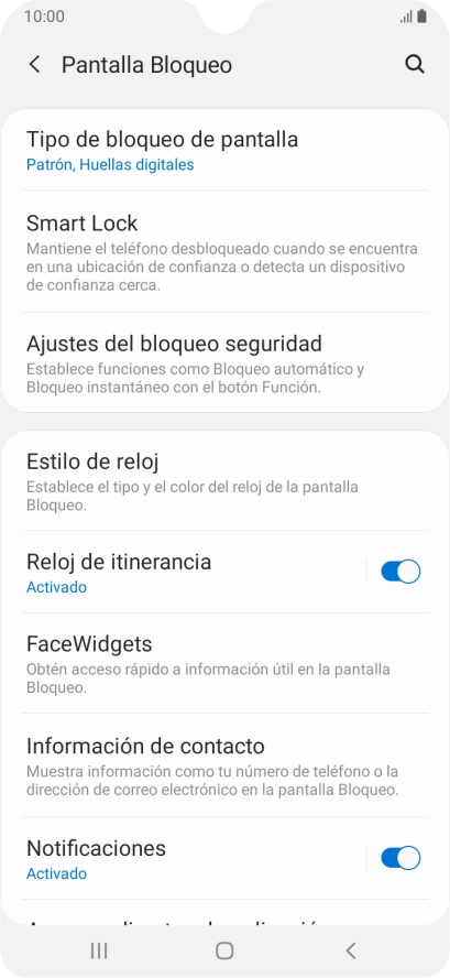 Pulsa Tipo de bloqueo de pantalla e introduce el código de seguridad actual.