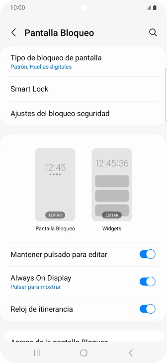 Pulsa Tipo de bloqueo de pantalla e introduce el código de seguridad extra que has creado anteriormente.