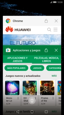 Para cerrar una sola aplicación en ejecución, desliza el dedo hacia la derecha sobre la aplicación deseada.
