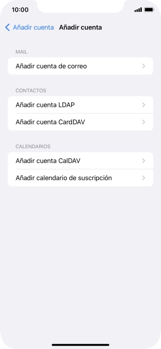 Pulsa Añadir cuenta de correo.
