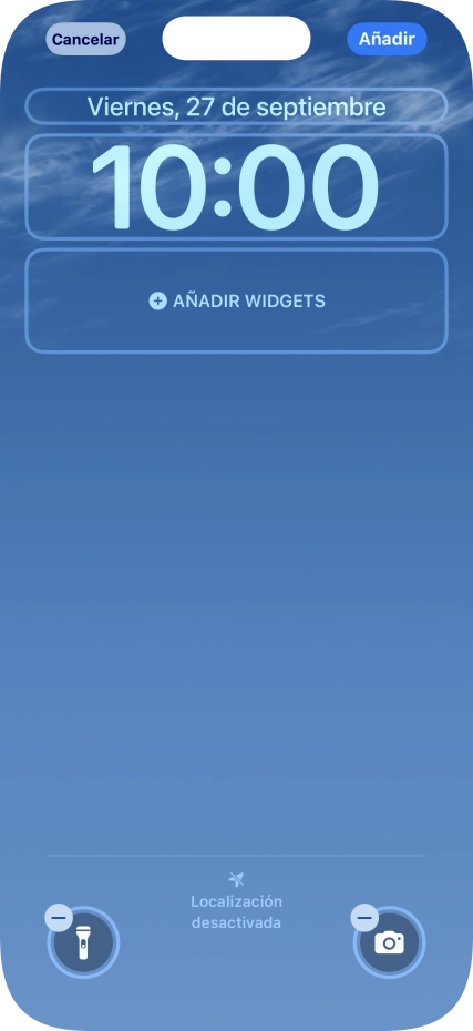 Si deseas personalizar la vista de la fecha en la pantalla de bloqueo, pulsa el widget de la fecha y sigue las indicaciones de la pantalla para seleccionar la vista de widgets deseada.