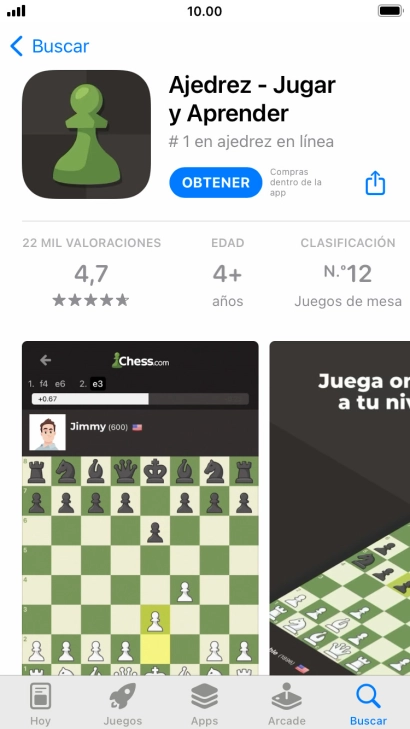 Pulsa OBTENER y sigue las indicaciones de la pantalla para instalar la app.