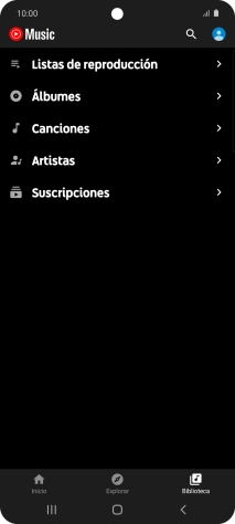 Pulsa una categoría y desplázate al archivo de música deseado.