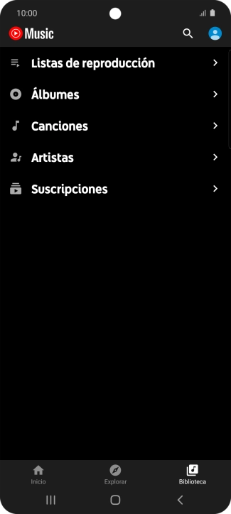 Pulsa una categoría y desplázate al archivo de música deseado.
