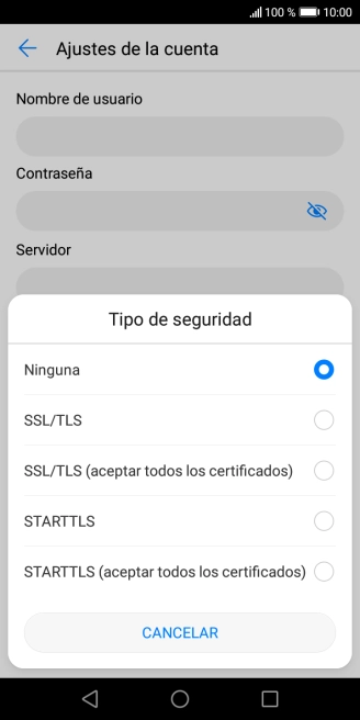 Pulsa Ninguna para desactivar la función.