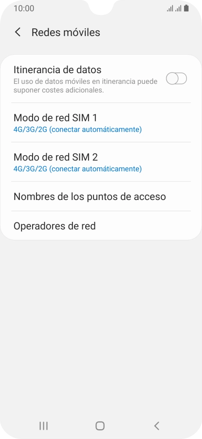 Pulsa Modo de red.