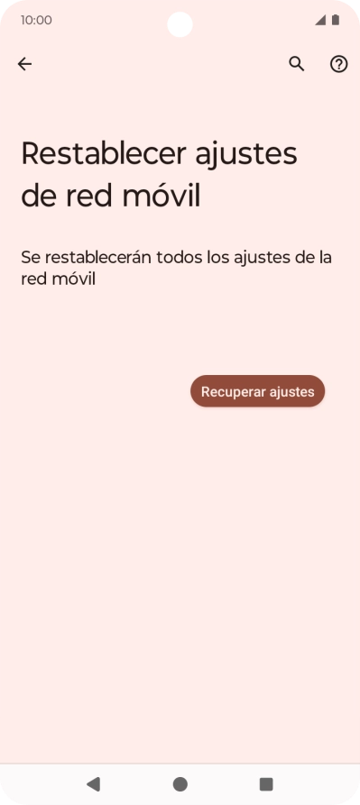 Pulsa Recuperar ajustes.