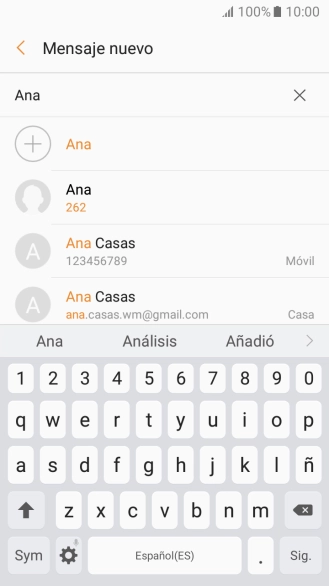 Pulsa el contacto deseado.