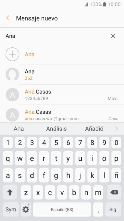 Pulsa el contacto deseado.