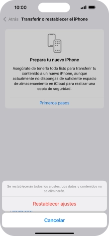 Pulsa Restablecer ajustes.