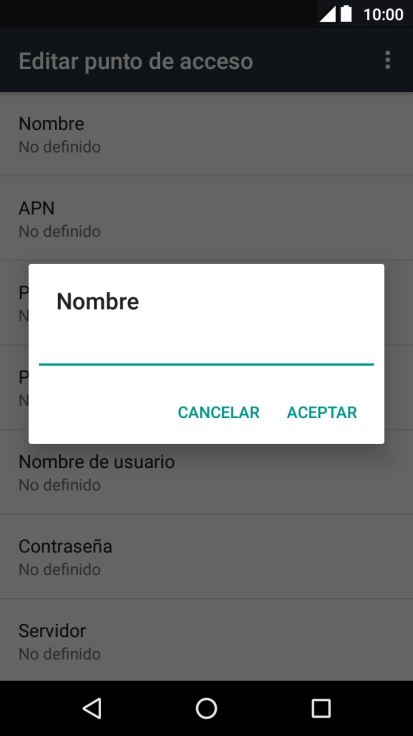 Introduce Vodafone Internet y pulsa ACEPTAR.