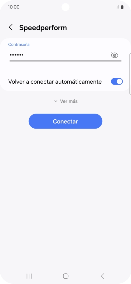 Introduce la contraseña de la red wifi y pulsa Conectar.